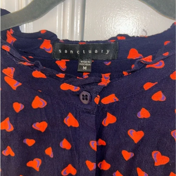 Sanctuary Heart Blouse Medium Pre-owned - Picture 3 of 6